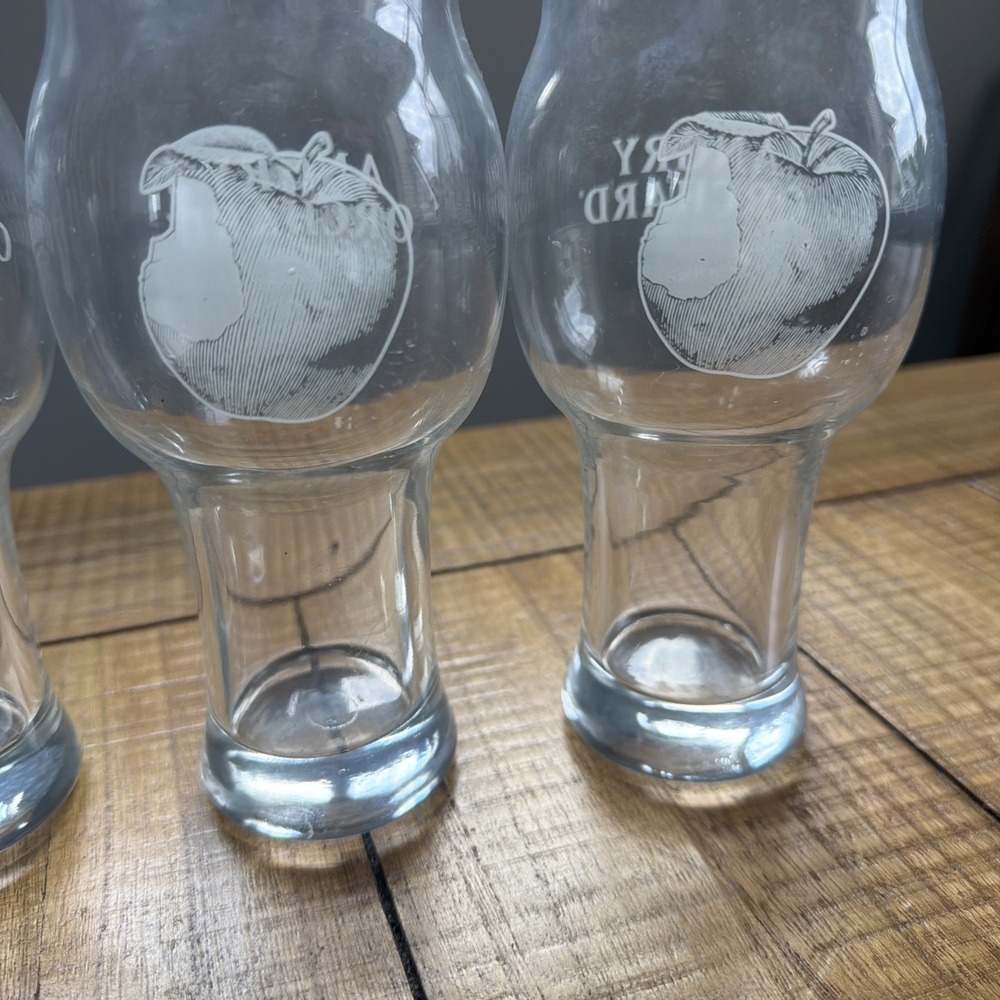Angry Orchard Hard‎ Cider Glasses Set of 4 Clear Logo Tulip Pint  7 inch - Picture 2 of 10